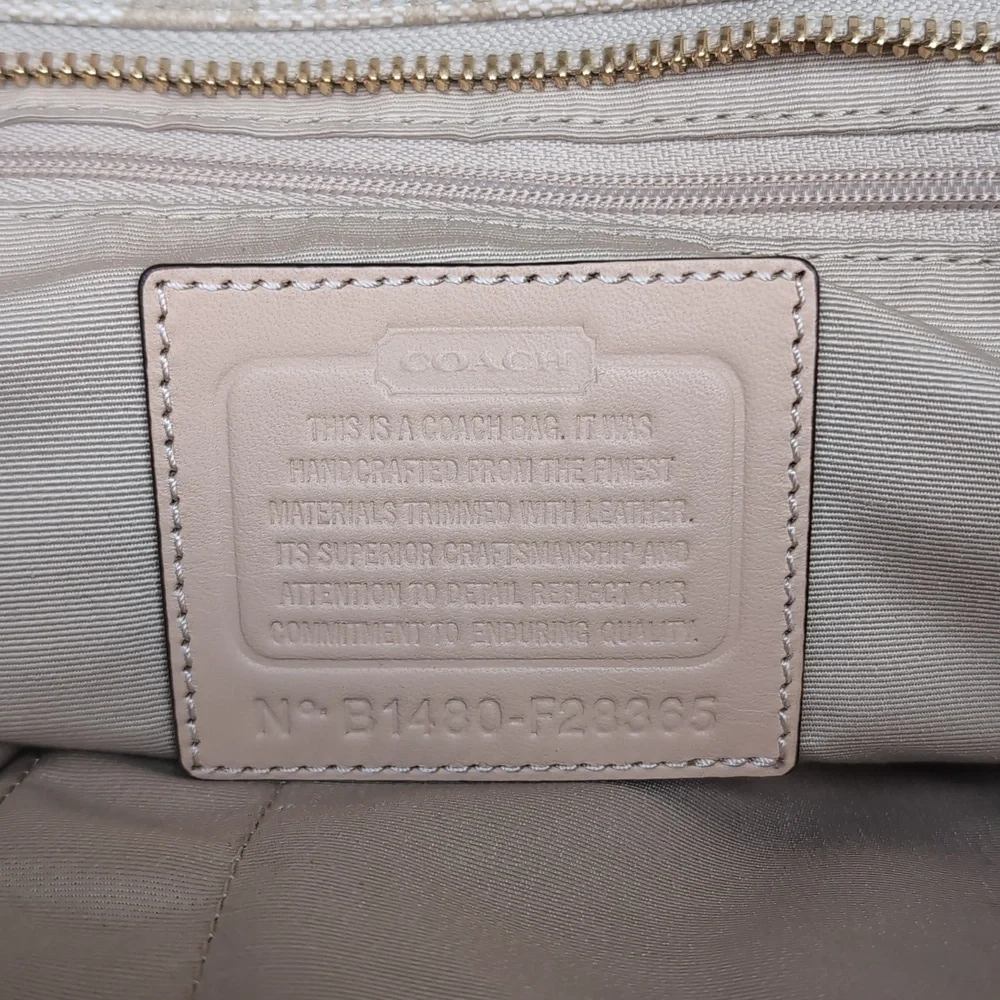 Coach Peyton Tan Signature Tote Bag - Picture 7 of 7